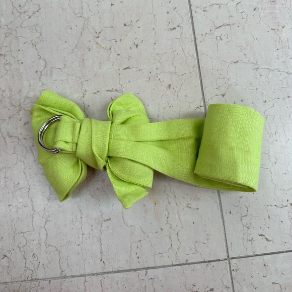 Lime Green Linen Bow Belt